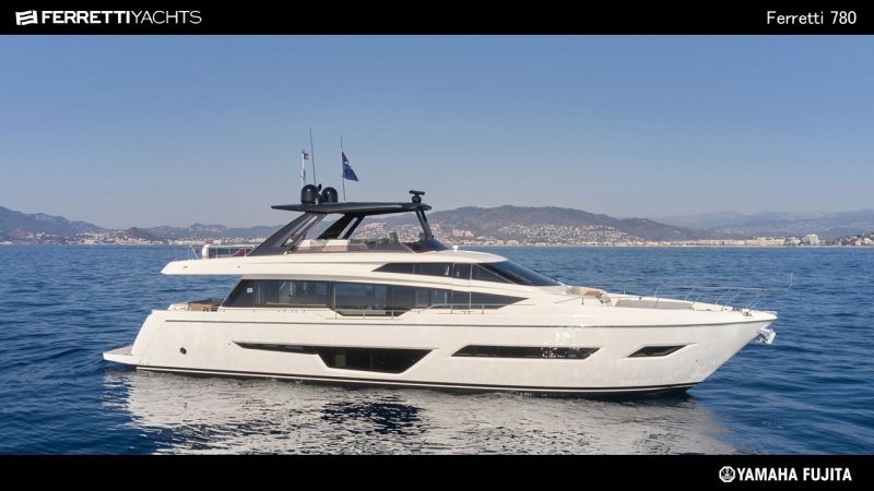 フェレッティ 780 シャープなスタイリングを備えたフライブリッジヨット（内装：classic）新艇予約受付中!!