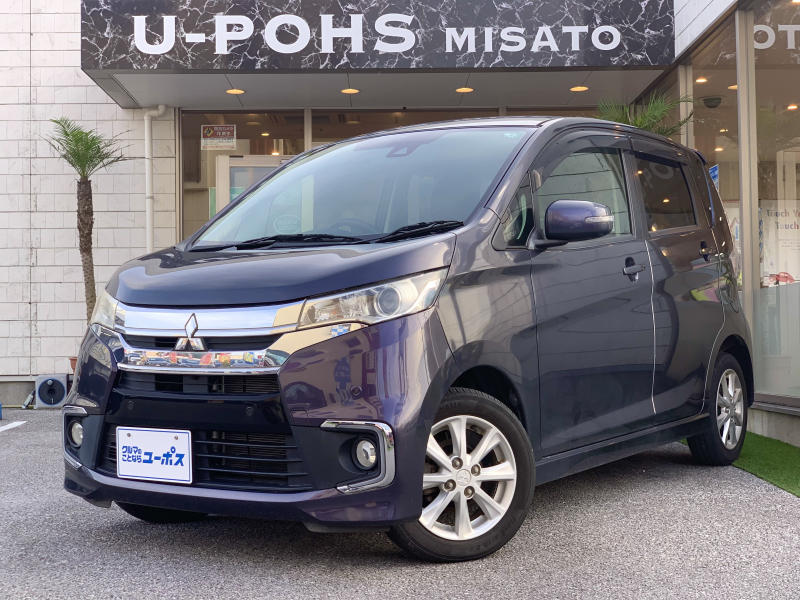 三菱 eKカスタム Gセーフティパッケージ　OP5年保証対象車　走行2．5km　全方位カメラ　衝突被害軽減ブレーキ　コーナーセンサー　HIDライト　オートライト　ステアリングスイッチ　アイドリングストップ　プッシュスタート　純正14インチAW