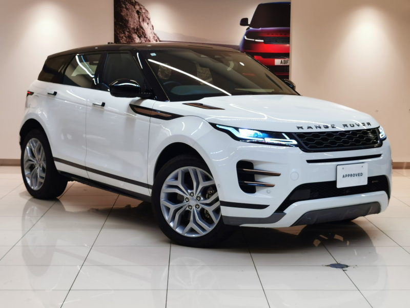 ランドローバー レンジローバー EVOQUE RダイナミックS 2.0L P250 AWD 1オーナー 黒革シート フロントシートヒーター 20インチアルミホイール ワイヤレスデバイスチャージング ブラックコントラストルーフ ACC プレミアムLEDヘッドライト ブラインドスポットモニター パドルシフト